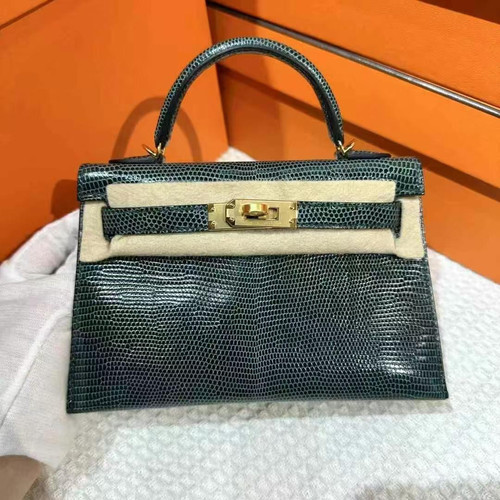 Hermès Mini Kelly 2 | Vert Cypres | GHW | Lizard | U Stamp