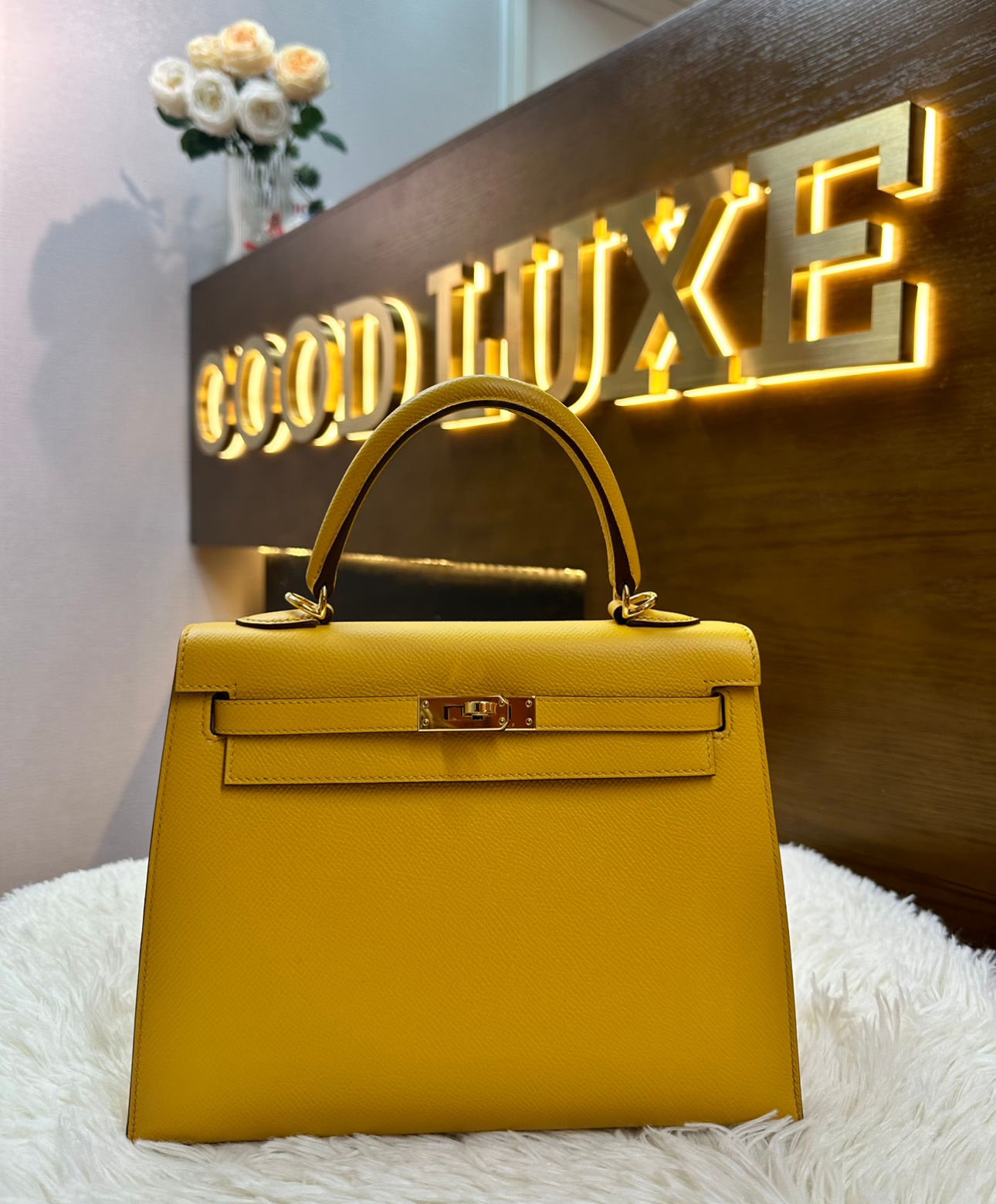 Kelly 25 | Jaune Amber | GHW | Epsom