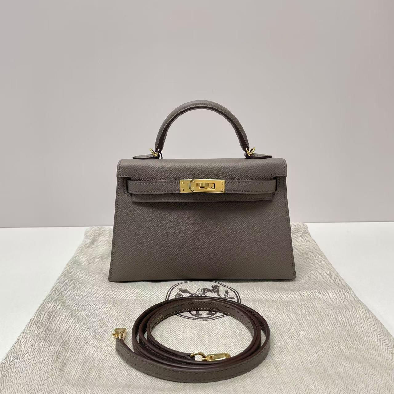 Mini Kelly 2 | Etain | GHW | Epsom | Y Stamp