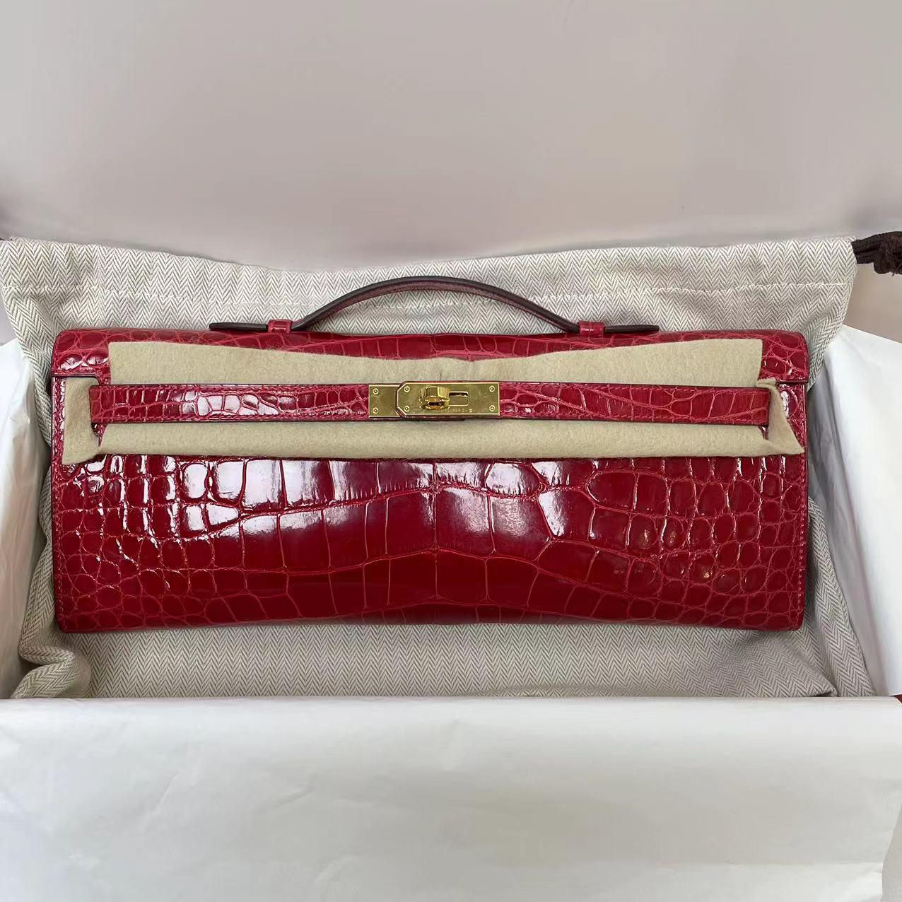 Kelly Cut | Braise | GHW | Shiny Croco | Y Stamp