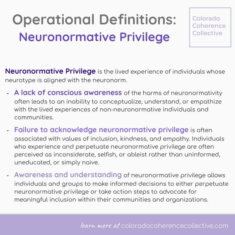 The Neurodiversity Paradigm, Neuronorms, and Neuronormative Privilege: A Series of Definitions