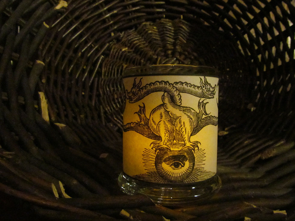 Little Alchemy: Parchment Collection Candleholder ~vintage, art, sun, moon, ma