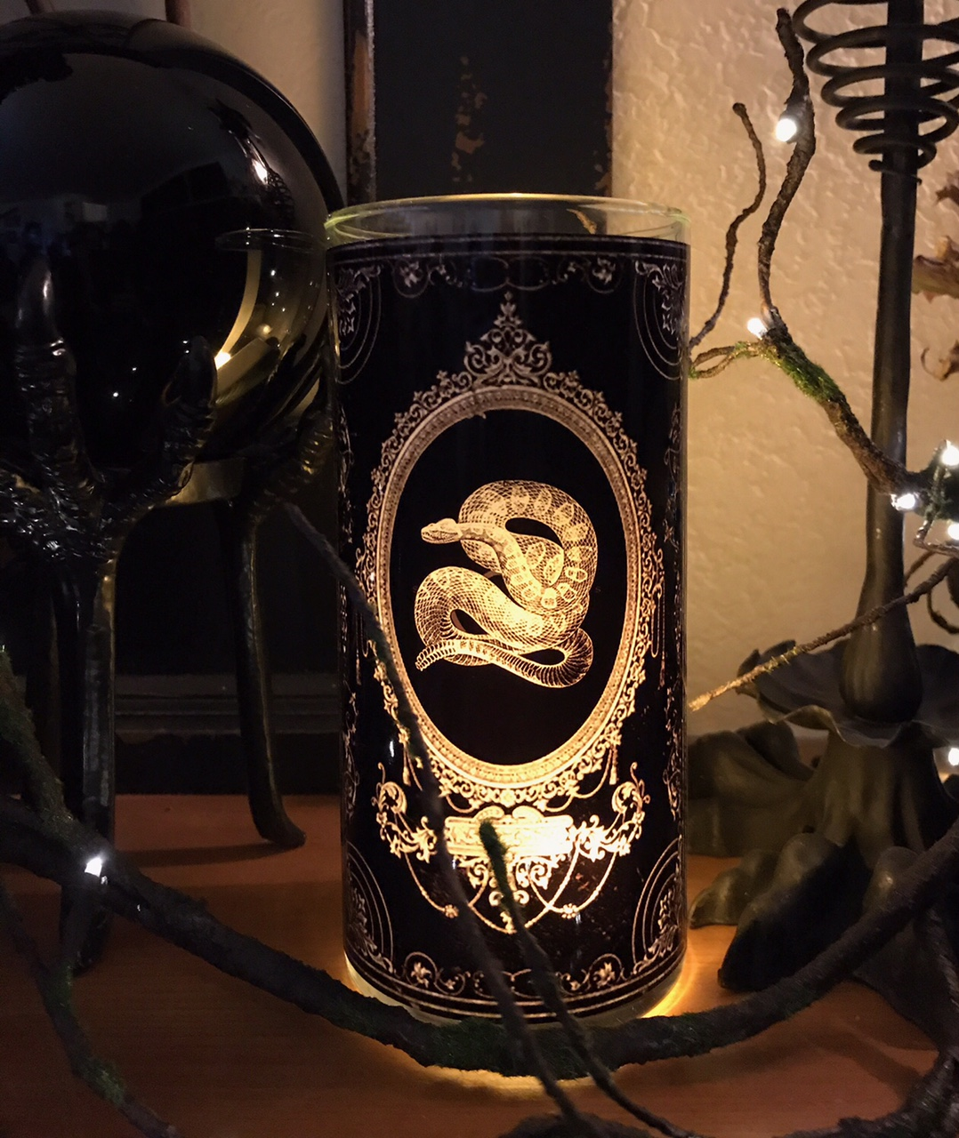 Vintage Serpent Candleholder: voodoo, death, gothic, macabre, darkside