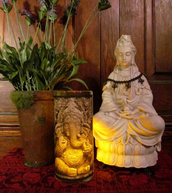 Ganesh: Parchment Collection Candleholder