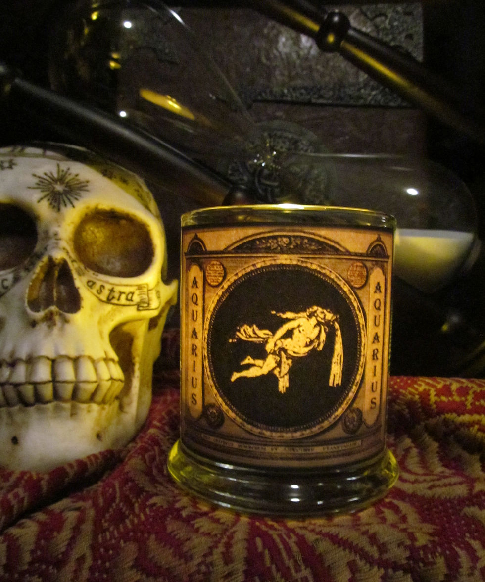 Thumbnail: Zodiac Sign Parchment Candleholders: astrology, alchemy, old world, Birthdays