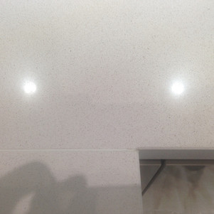 Scratched White Quartz Worktop- Repaired