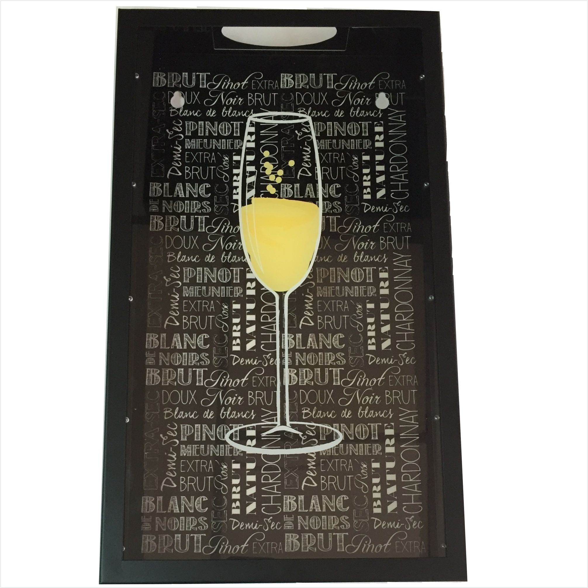 QUADRO PORTA ROLHAS TAÇA DE CHAMPAGNE