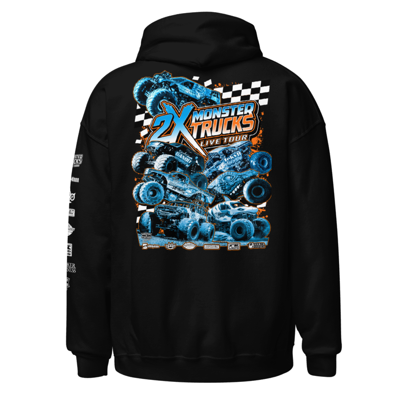 2X Monster Truck Sponsor Hoodie Back