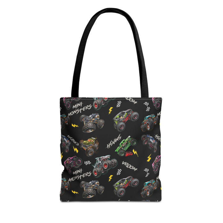 2X Monster Trucks Patterned Tote Bag mockup