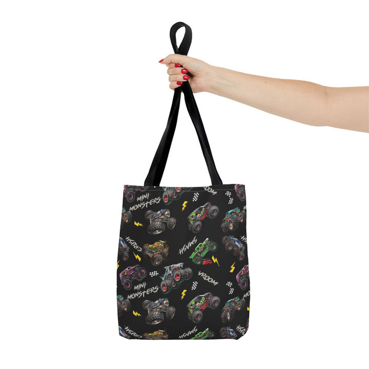2X Monster Trucks Patterned Tote Bag mockup