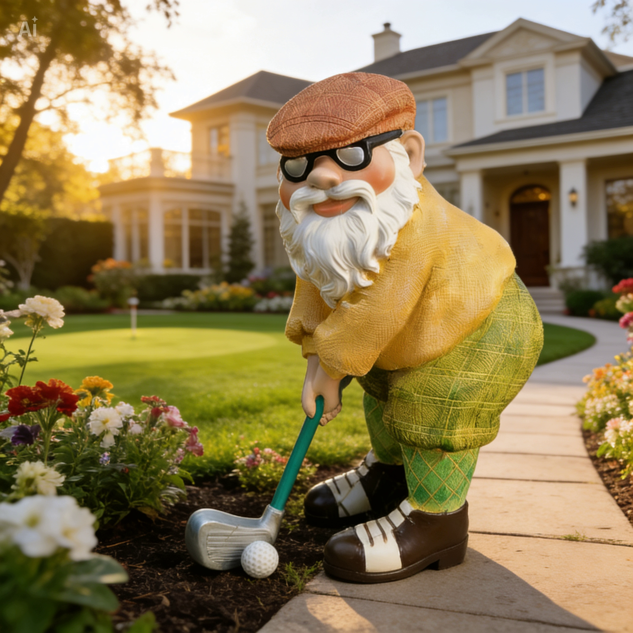 1pc Golf Gnome Garden Statue for Year-Round Decor