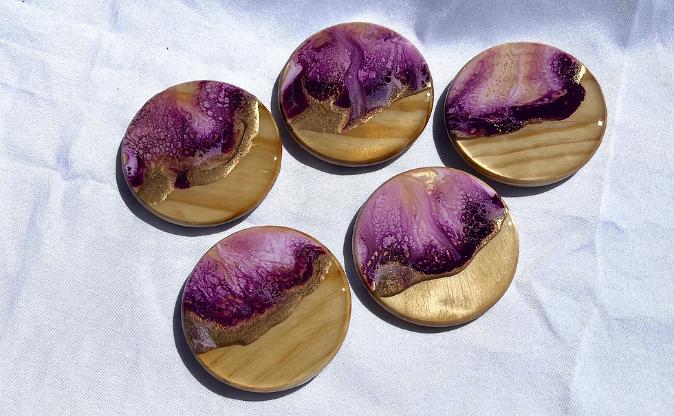 Thumbnail: Wood and resin coasters