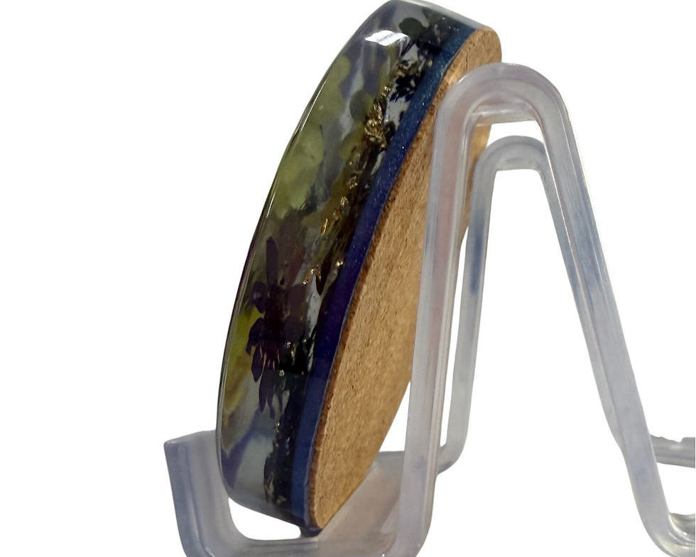Thumbnail: Set of 6 Floral 4” Resin Coasters with Cork Bottom 