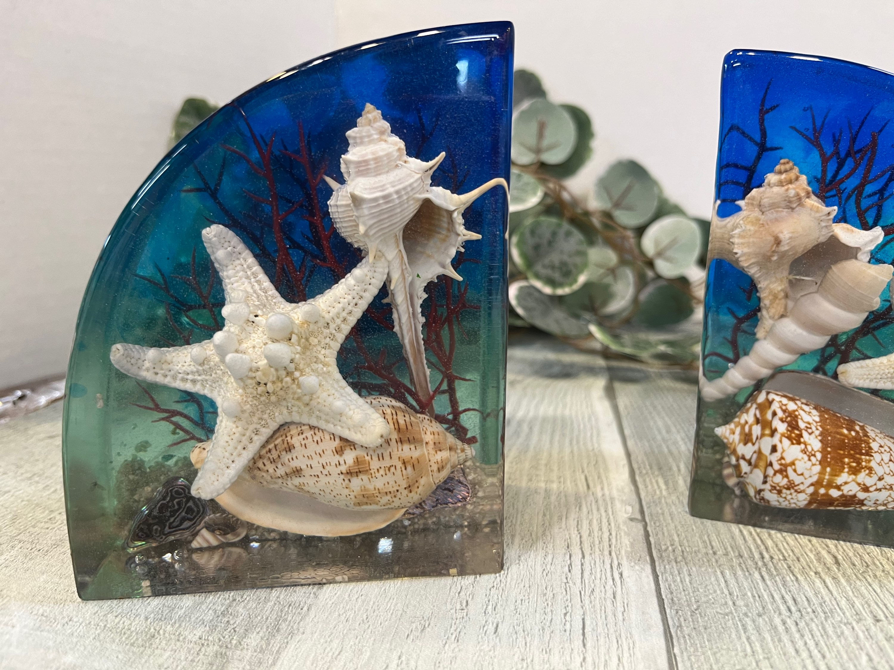 Ocean Resin Bookends