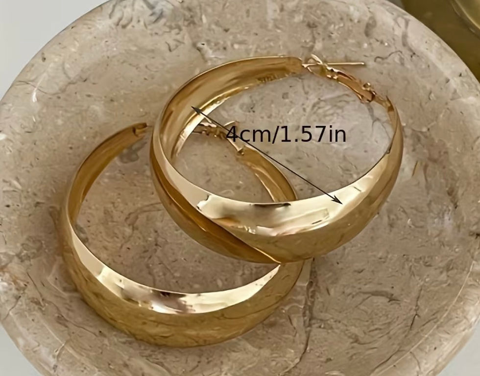 Miniature : Créoles Dorées Épaisses 4 cm – Métal Brillant