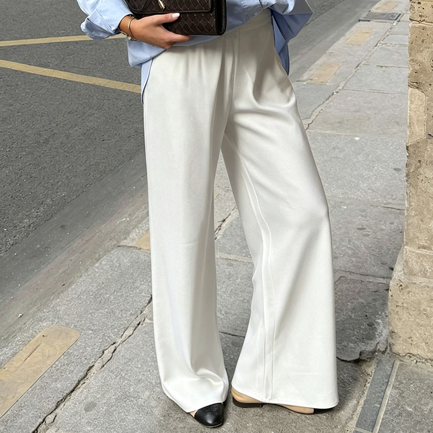 Thumbnail: The Monaco Liquid Satin Wide-Leg Trouser