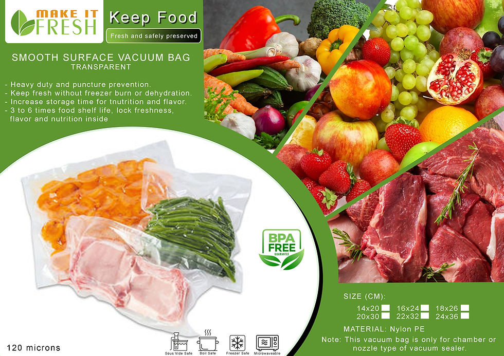 EVAC Thick - 240microns - Smooth Surface Vacuum Bag Clear