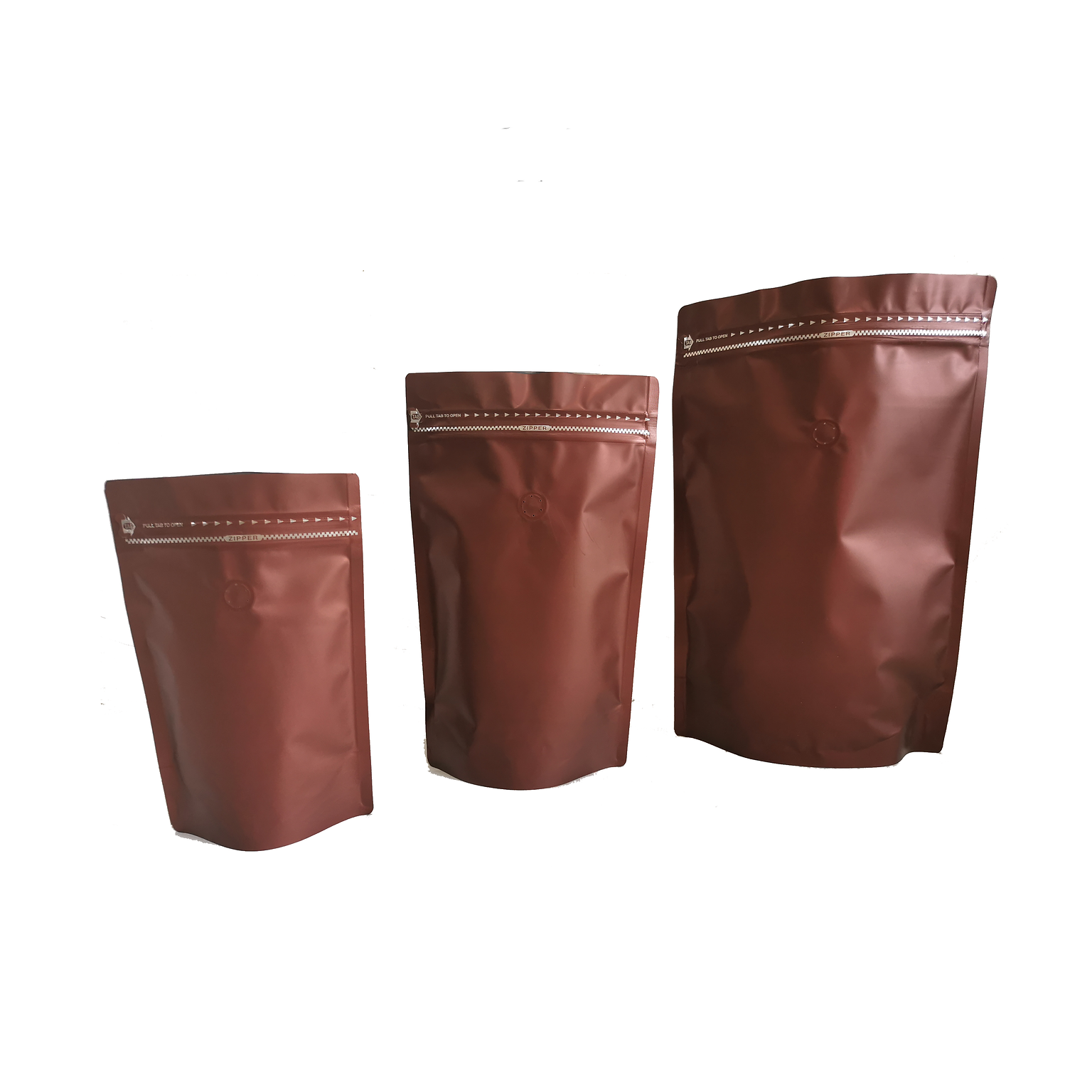 Brown Coffee Stand Up Pouch with Valve