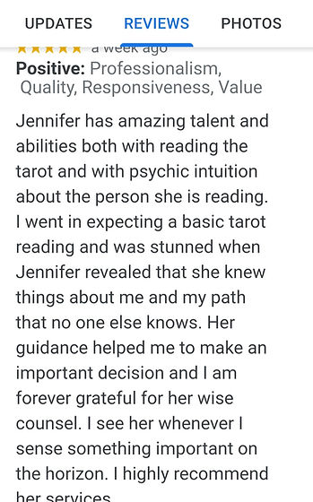 reviews on jennifers tarot readings