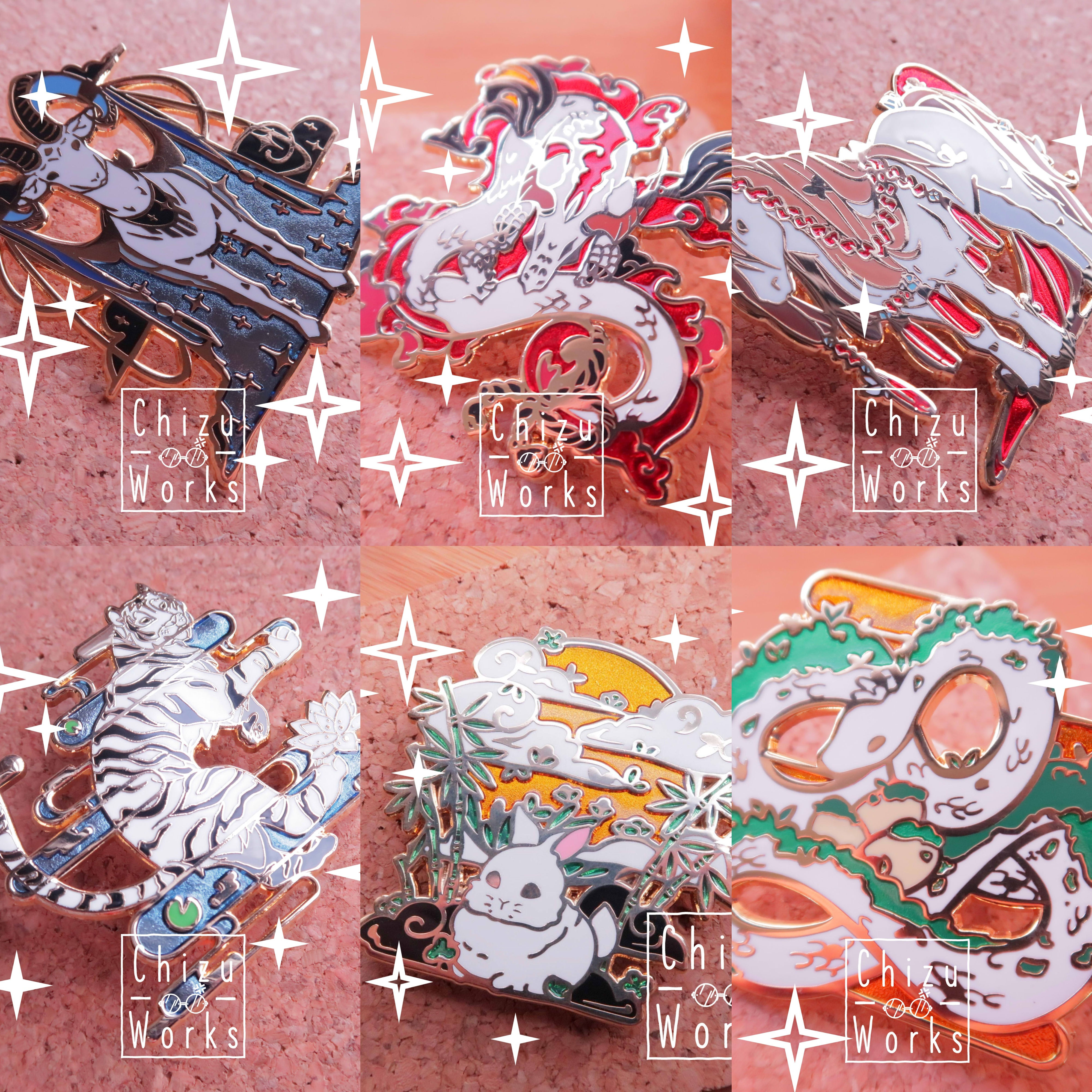 Part 1 l Chinese | Lunar Zodiac Enamel Pin | Lapel Pin | ChizuWorks