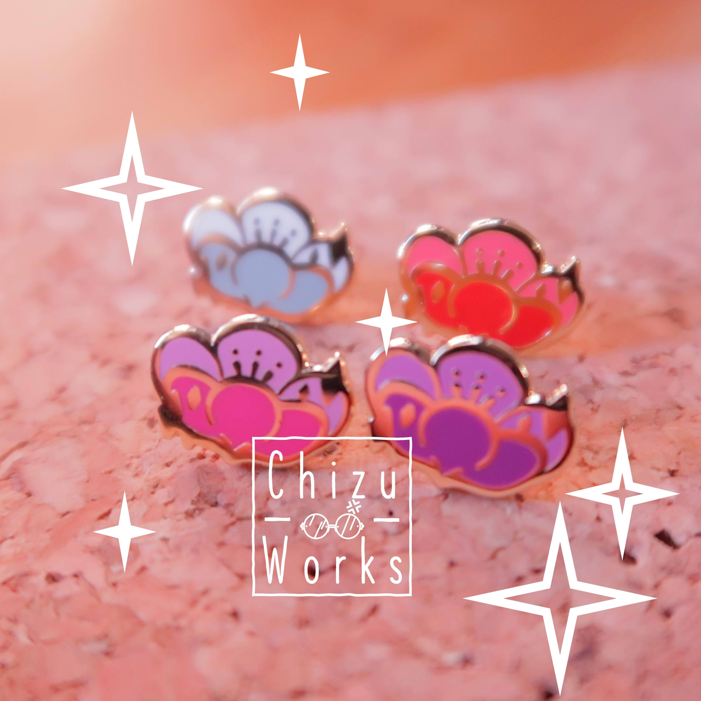 Tsubaki "Camellia" Flower Pin Board Fillers