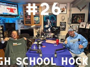 Beer League Live Episode 26 podcast studio with hosts discussing high school hockey and player development