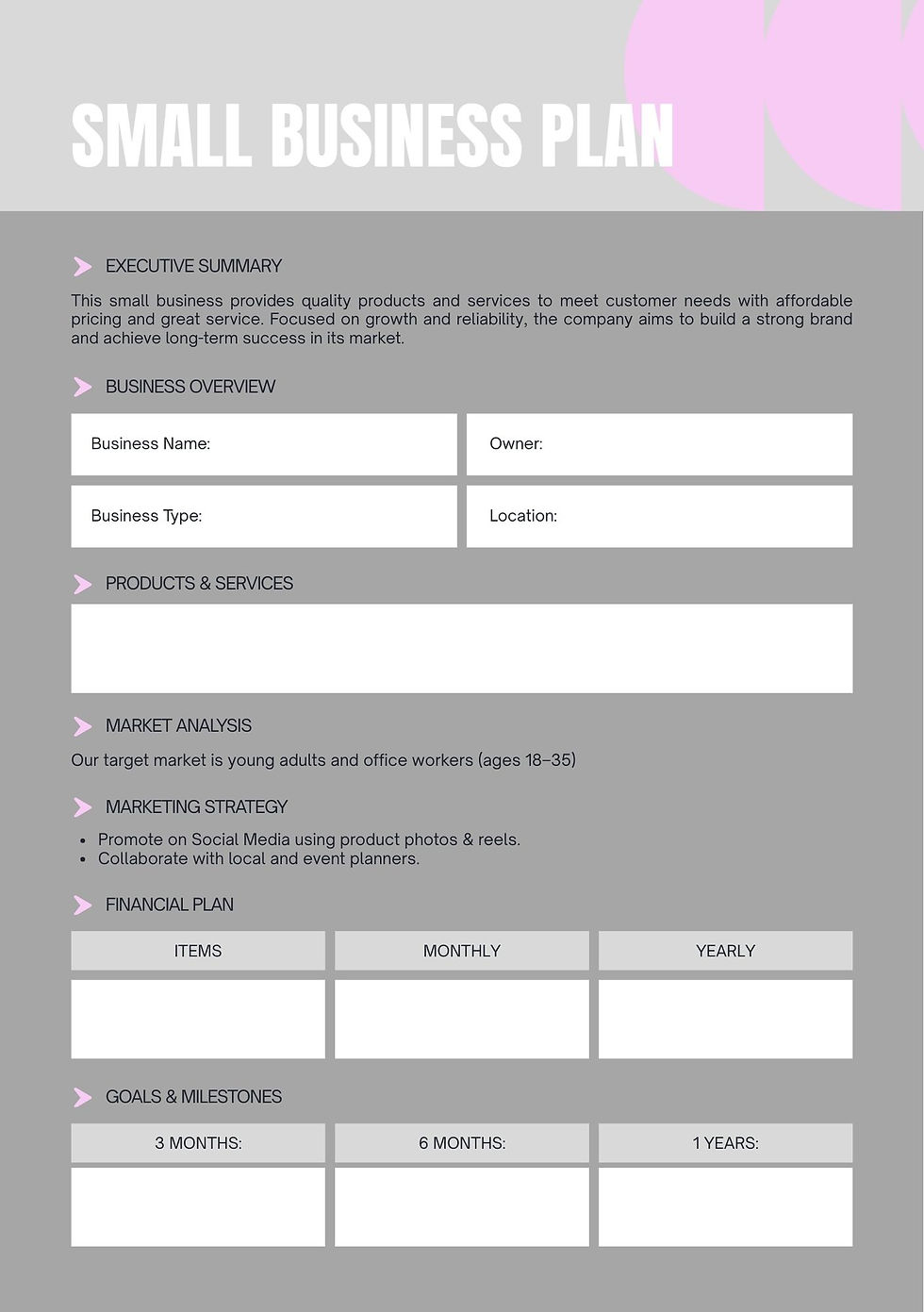 Thumbnail: Business Planner Inserts