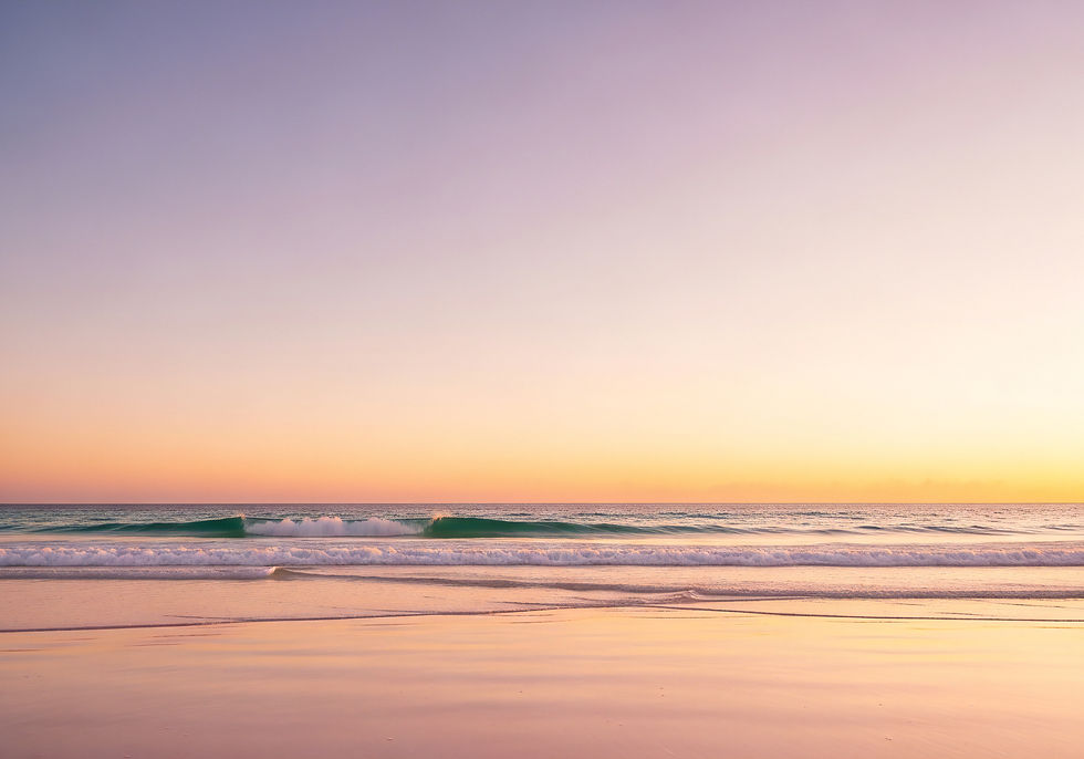 Ocean and a beautiful sunset sky.