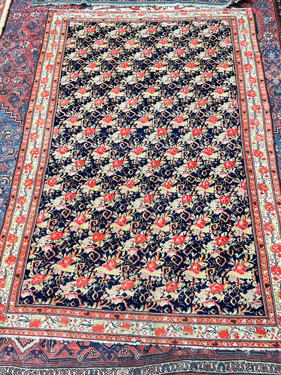 Persian Malayer Rug, measuring 4'1" x 5'11". Hand woven from premium wool,