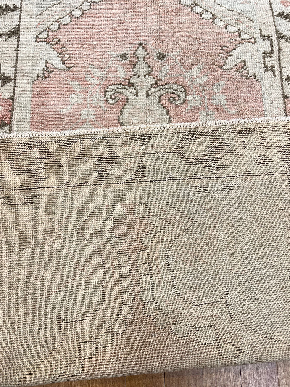 Thumbnail: 2'5" x 4'6" Turkish Oushak Rug. Hand-woven with a luxurious wool and cotton blend, it offers durability and comfort.