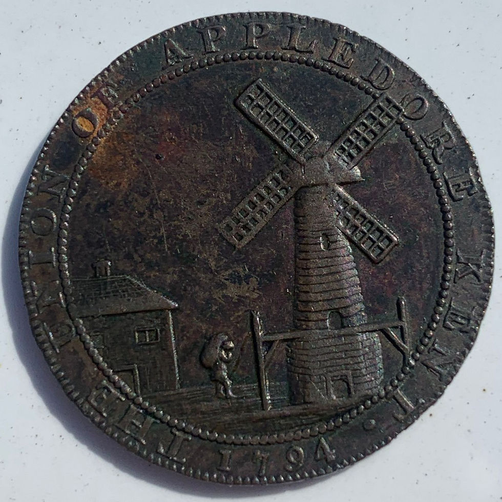 Thumbnail: Kent. Appledore. 18th Century Tradesman Token,  D&H 3