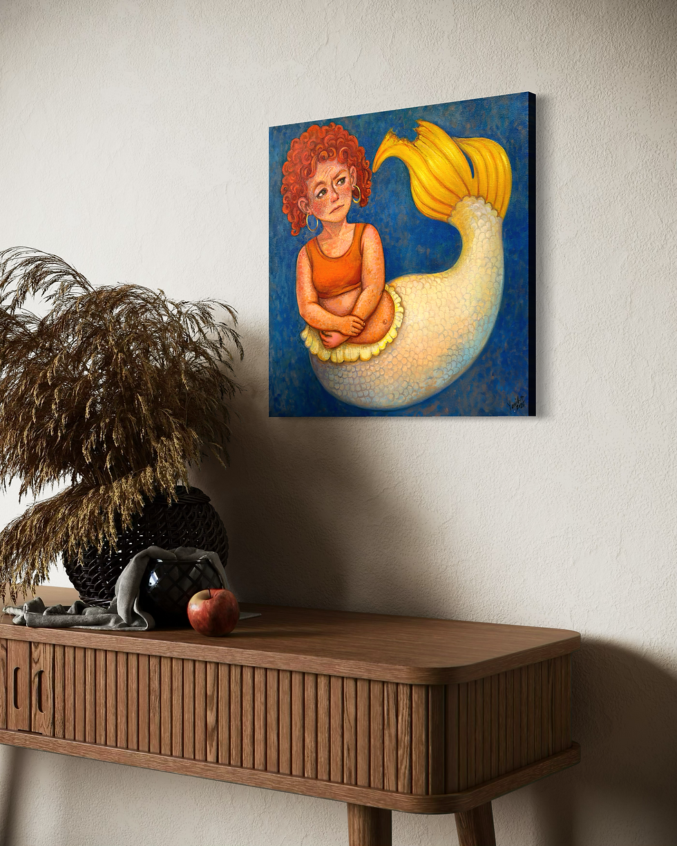 Surrealistyczny obraz z syreną autorstwa Janiny Vakhovich