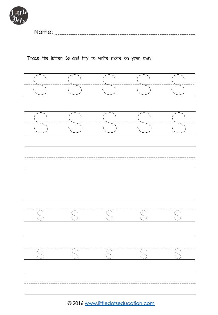 Free letter S tracing
