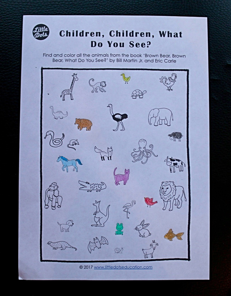 Brown Bear, Brown Bear, What Do You See? Theme I Spy Printable Activit
