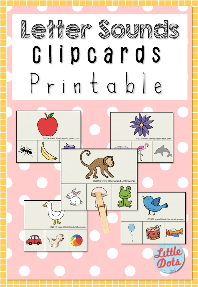 free letter sounds matching clip cards