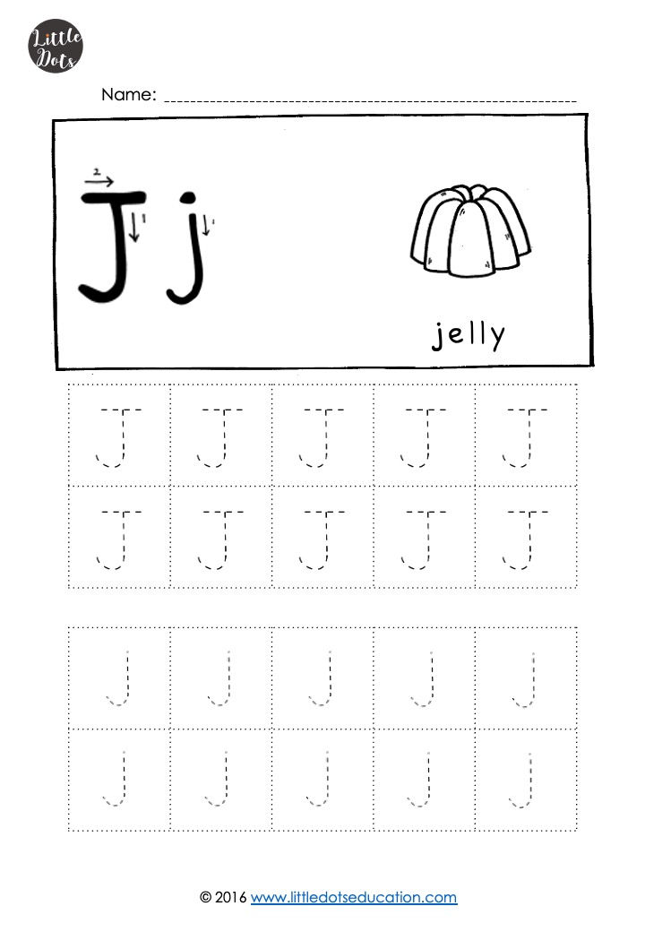 Free letter J tracing