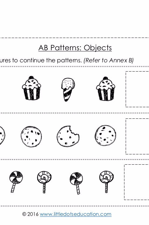 pre k ab patterns worksheets