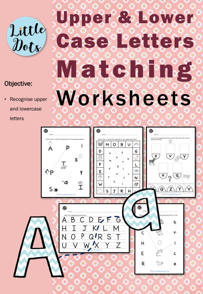 Matching Uppercase and Lowercase Letters Worksheets