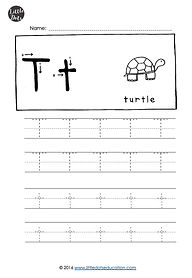 Free letter T tracing worksheets