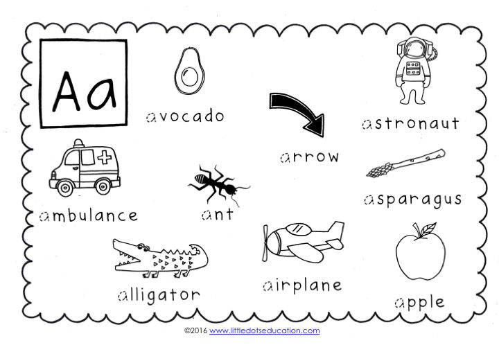 Letter A to Z activities for preschool