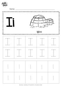Free Letter I Tracing Worksheets