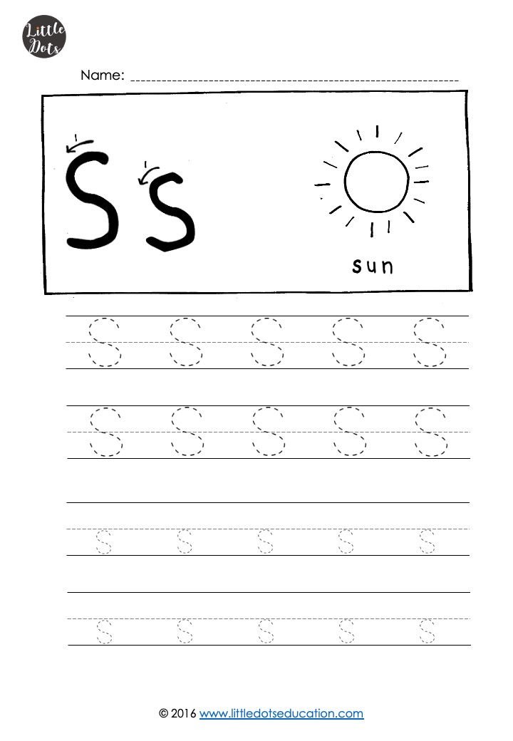 Free letter S tracing