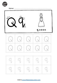 Free letter Q tracing worksheet