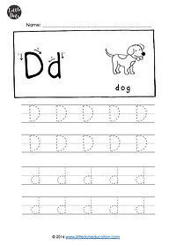 Free letter D tracing worksheets