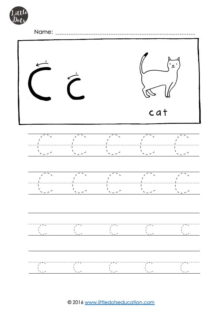Free letter C tracing