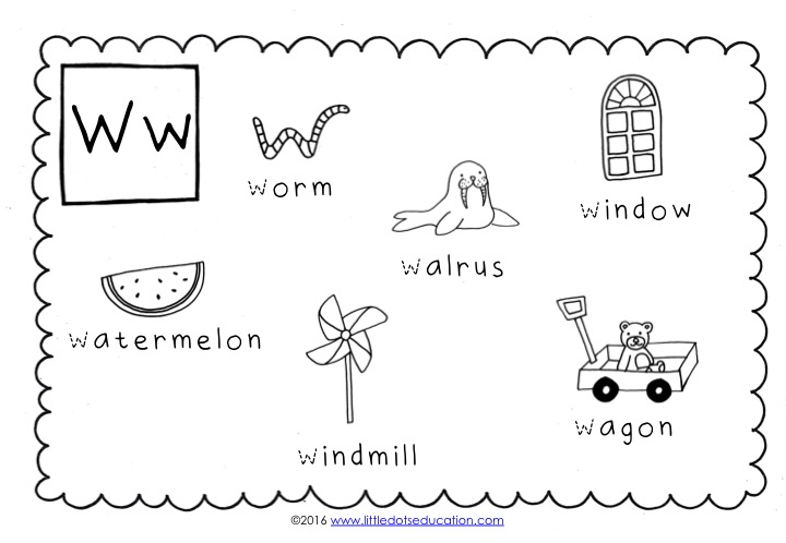 Preschool Letter W Activities and Worksheets