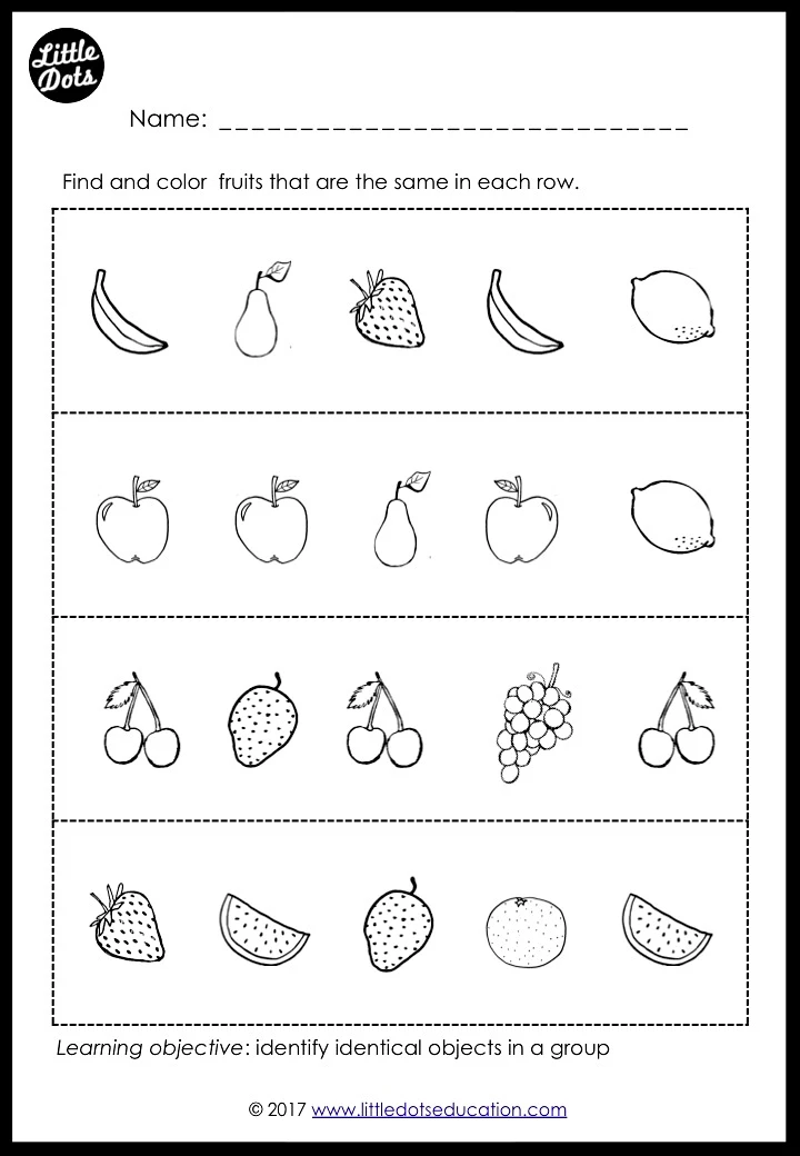Preschool Fruits Theme Matching Worksheets And Activities Preschool Fruits Theme Matching Worksheets And Activities