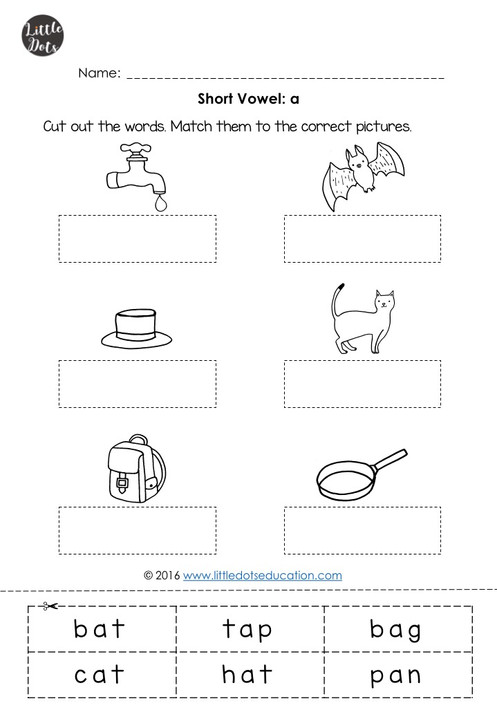 short vowels worksheets