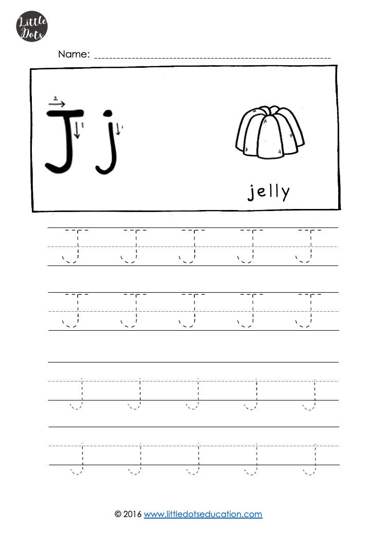 Free letter J tracing