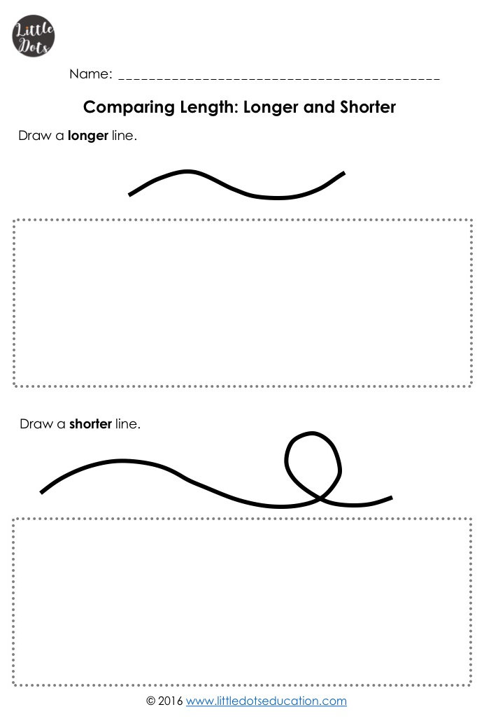 Pre-K Measurement Worksheets (Size, Length and Height Comparison)